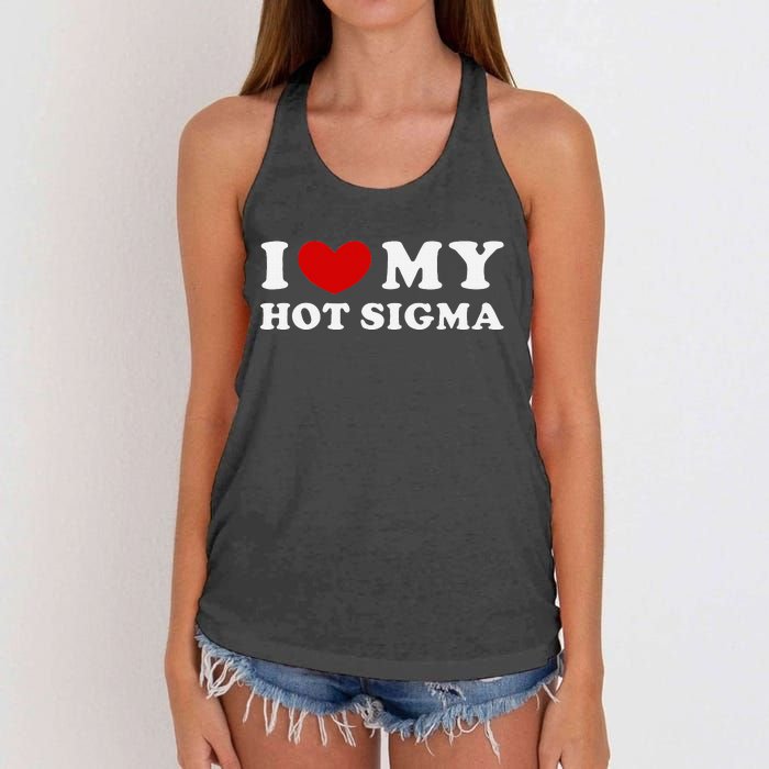 I Love My Hot Sigma Women's Knotted Racerback Tank