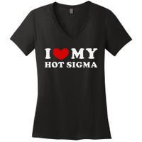 I Love My Hot Sigma Women's V-Neck T-Shirt