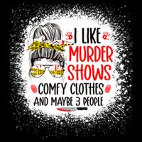 I Like Murder Shows Comfy Clothes And 3 People Messy Bun 16 in Basic Backpack