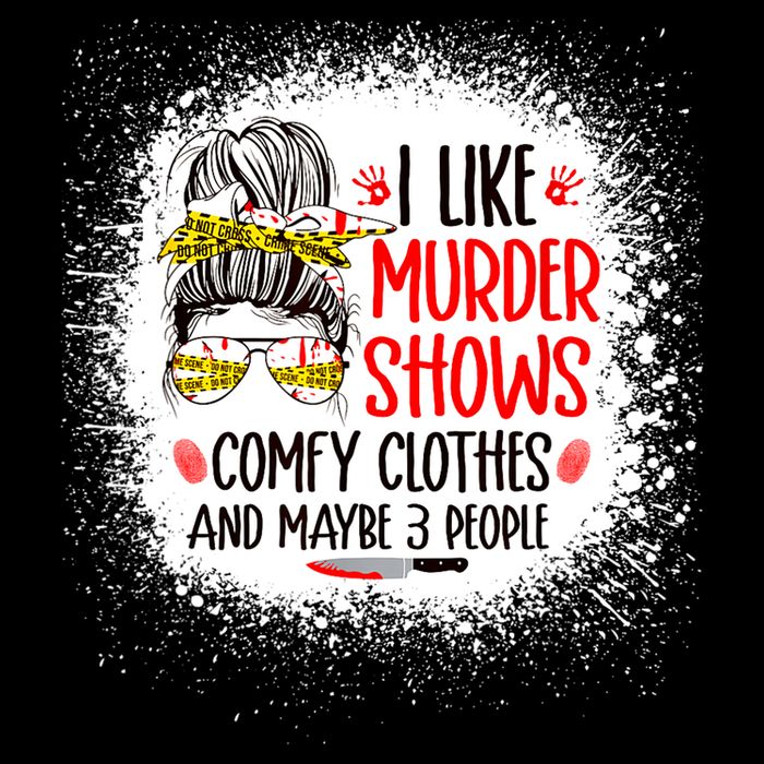 I Like Murder Shows Comfy Clothes And 3 People Messy Bun 16 in Basic Backpack