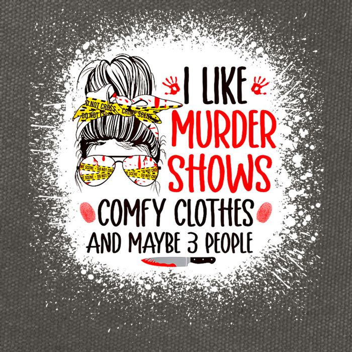 I Like Murder Shows Comfy Clothes And 3 People Messy Bun Cotton Canvas Backpack