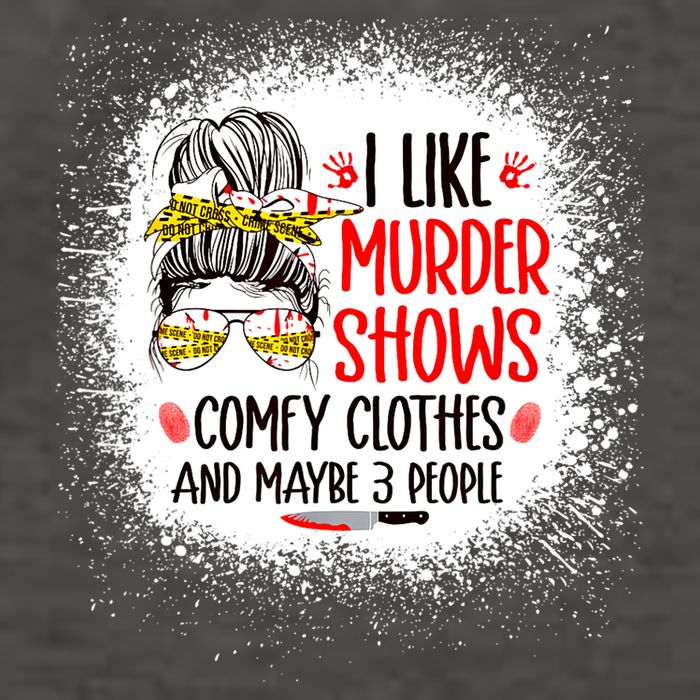 I Like Murder Shows Comfy Clothes And 3 People Messy Bun Vector Backpack