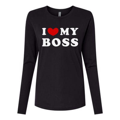 I Love My Boss Womens Cotton Relaxed Long Sleeve T-Shirt