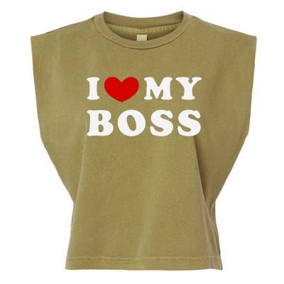 I Love My Boss Garment-Dyed Women's Muscle Tee