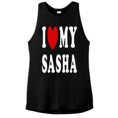 I Love My Sasha I Heart My Sasha Ladies PosiCharge Tri-Blend Wicking Tank