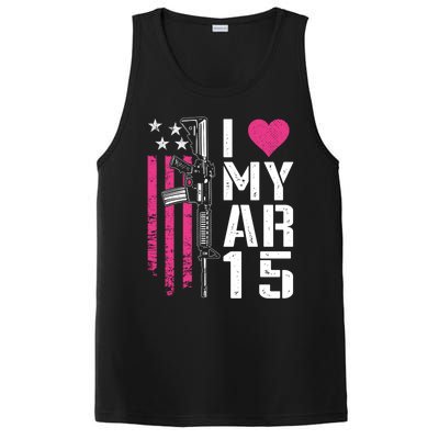 I Love My Ar15 Gift Pink Argift15 Rifle Owner Usa Flag Gift PosiCharge Competitor Tank