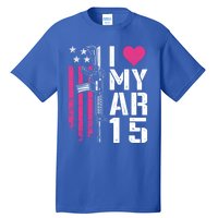 I Love My Ar15 Gift Pink Argift15 Rifle Owner Usa Flag Gift Tall T-Shirt