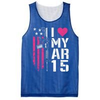 I Love My Ar15 Gift Pink Argift15 Rifle Owner Usa Flag Gift Mesh Reversible Basketball Jersey Tank