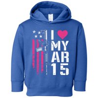 I Love My Ar15 Gift Pink Argift15 Rifle Owner Usa Flag Gift Toddler Hoodie