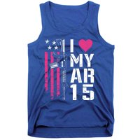 I Love My Ar15 Gift Pink Argift15 Rifle Owner Usa Flag Gift Tank Top