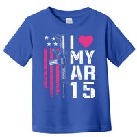 I Love My Ar15 Gift Pink Argift15 Rifle Owner Usa Flag Gift Toddler T-Shirt