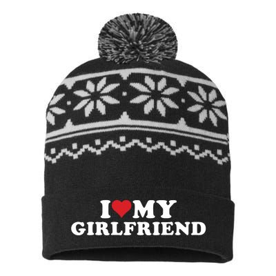 I Love My Hot Girlfriend I Heart My Hot Girlfriend Gf USA-Made Snowflake Beanie