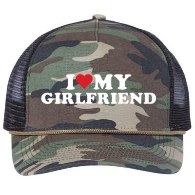 I Love My Hot Girlfriend I Heart My Hot Girlfriend Gf Retro Rope Trucker Hat Cap