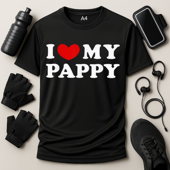 I Love My Pappy I Heart My Pappy Cooling Performance Crew T-Shirt