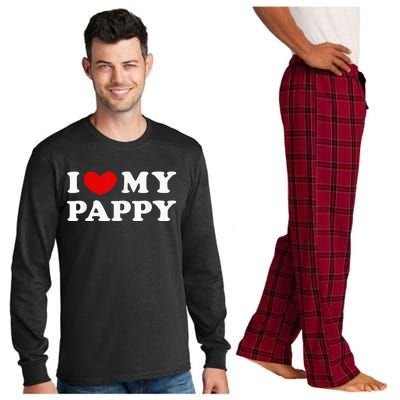 I Love My Pappy I Heart My Pappy Long Sleeve Pajama Set