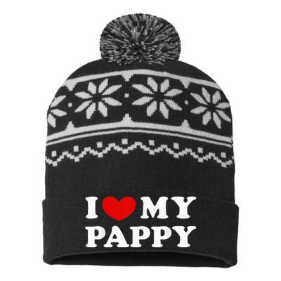 I Love My Pappy I Heart My Pappy USA-Made Snowflake Beanie