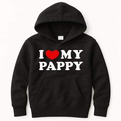 I Love My Pappy I Heart My Pappy Kids Hoodie
