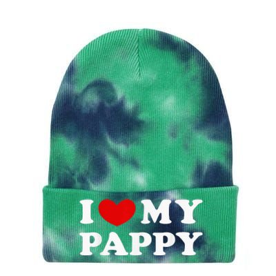 I Love My Pappy I Heart My Pappy Tie Dye 12in Knit Beanie