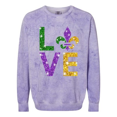 I Love Mardi Gras Shirt For Girls, Women , Men Colorblast Crewneck Sweatshirt