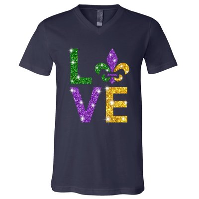 I Love Mardi Gras Shirt For Girls, Women , Men V-Neck T-Shirt