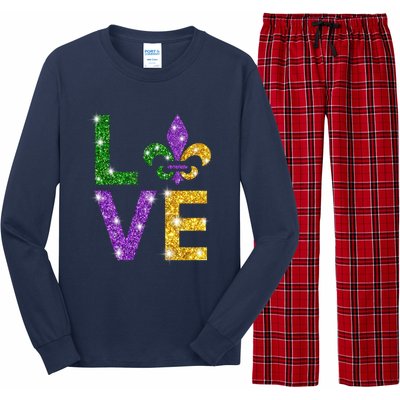 I Love Mardi Gras Shirt For Girls, Women , Men Long Sleeve Pajama Set