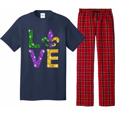 I Love Mardi Gras Shirt For Girls, Women , Men Pajama Set