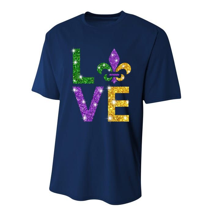 I Love Mardi Gras Shirt For Girls, Women , Men Performance Sprint T-Shirt