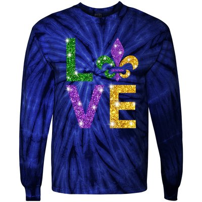 I Love Mardi Gras Shirt For Girls, Women , Men Tie-Dye Long Sleeve Shirt