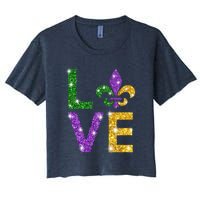 I Love Mardi Gras Shirt For Girls, Women , Men Women's Crop Top Tee