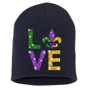 I Love Mardi Gras Shirt For Girls, Women , Men Short Acrylic Beanie