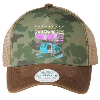 I Left My Heart In San Francisco Train & Bridge Legacy Tie Dye Trucker Hat