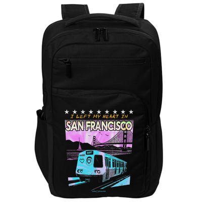I Left My Heart In San Francisco Train & Bridge Impact Tech Backpack