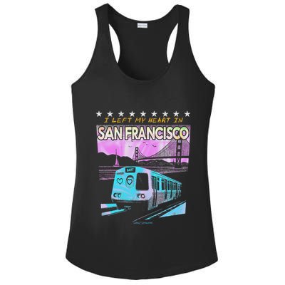 I Left My Heart In San Francisco Train & Bridge Ladies PosiCharge Competitor Racerback Tank