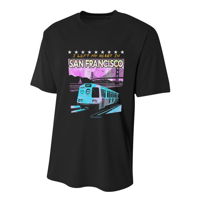 I Left My Heart In San Francisco Train & Bridge Youth Performance Sprint T-Shirt