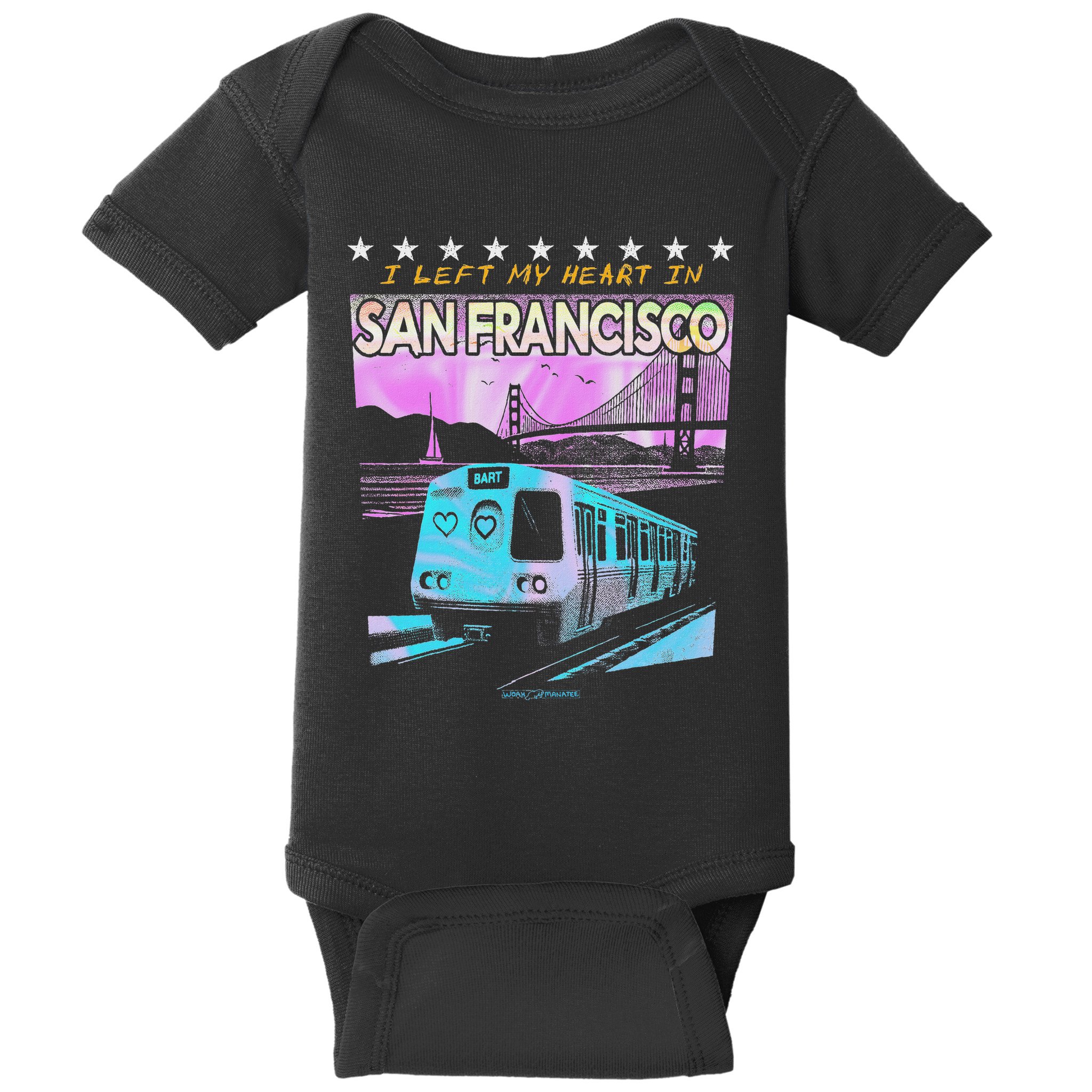 I Left My Heart In San Francisco Train & Bridge Baby Bodysuit
