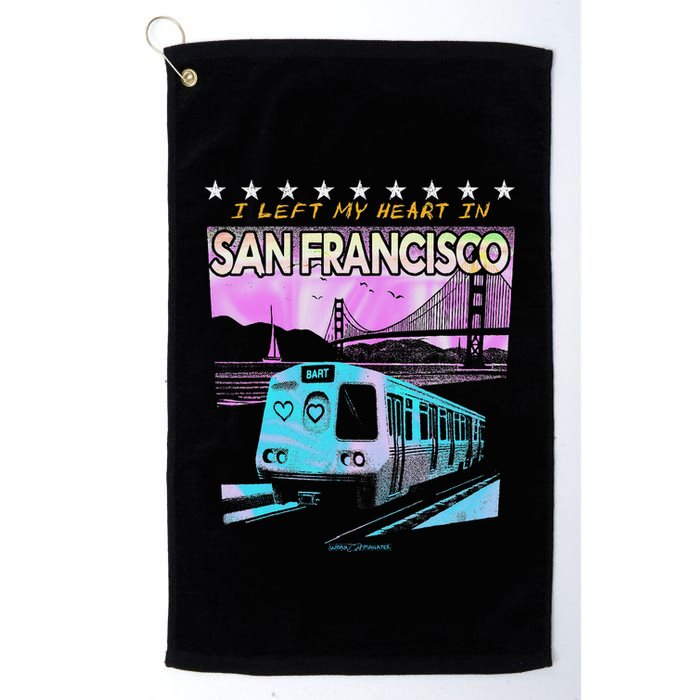 I Left My Heart In San Francisco Train & Bridge Golf Towel