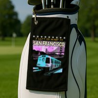 I Left My Heart In San Francisco Train & Bridge Golf Towel