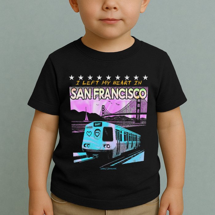 I Left My Heart In San Francisco Train & Bridge Toddler T-Shirt
