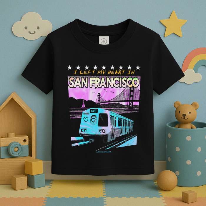 I Left My Heart In San Francisco Train & Bridge Toddler T-Shirt