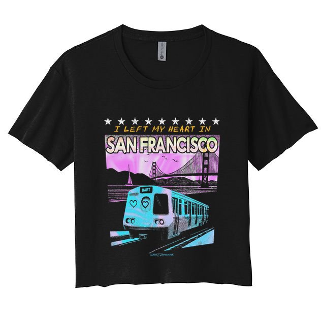 I Left My Heart In San Francisco Train & Bridge Crop Top