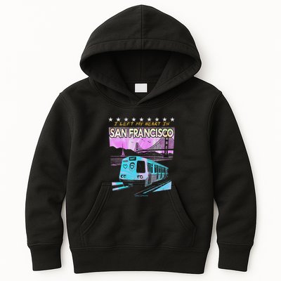 I Left My Heart In San Francisco Train & Bridge Kids Hoodie