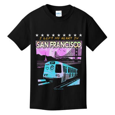 I Left My Heart In San Francisco Train & Bridge Kids T-Shirt