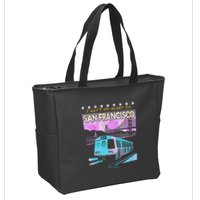 I Left My Heart In San Francisco Train & Bridge Zip Tote Bag