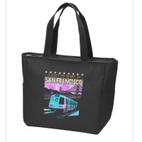 I Left My Heart In San Francisco Train & Bridge Zip Tote Bag