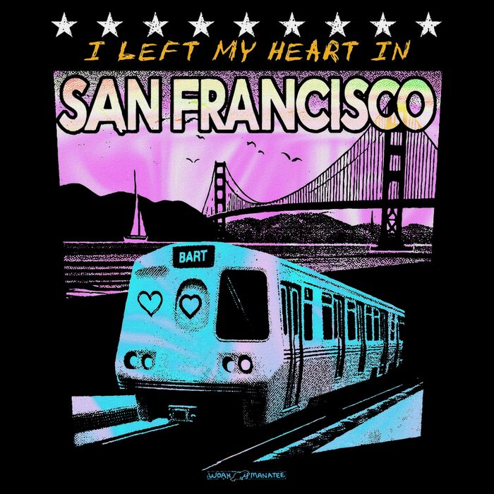 I Left My Heart In San Francisco Train & Bridge Zip Tote Bag