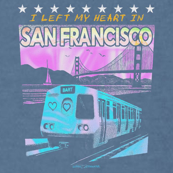I Left My Heart In San Francisco Train & Bridge Garment-Dyed Sweatshirt