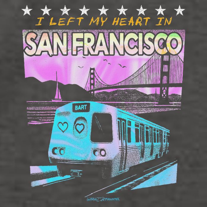 I Left My Heart In San Francisco Train & Bridge Vector Backpack