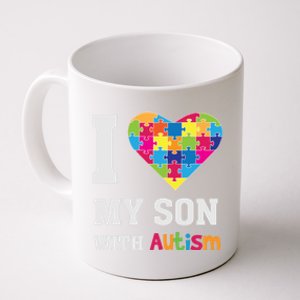 I Love My Son With Autism Gift Puzzle Gift Proud Mom Dad Awareness Gift Coffee Mug