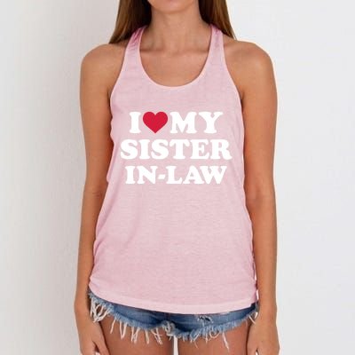 I Love My Sister In Law Brother Gift Women's Knotted Racerback Tank