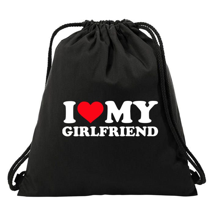 I Love My Girlfriend Drawstring Bag